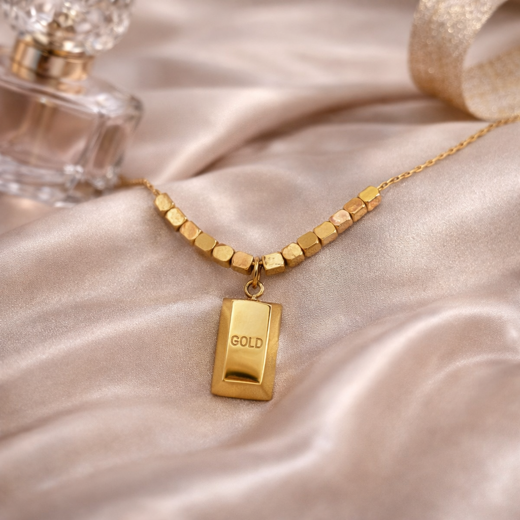 Gold Bar Necklace with Sleek Chain