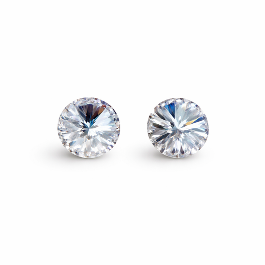 Classic Round Solitaire Crystal Stud Earrings