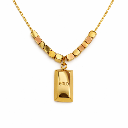 Gold Bar Necklace with Sleek Chain