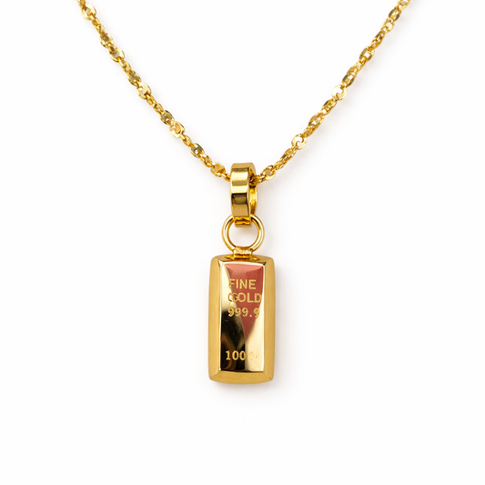 Signature Gold Bar Pendant Necklace