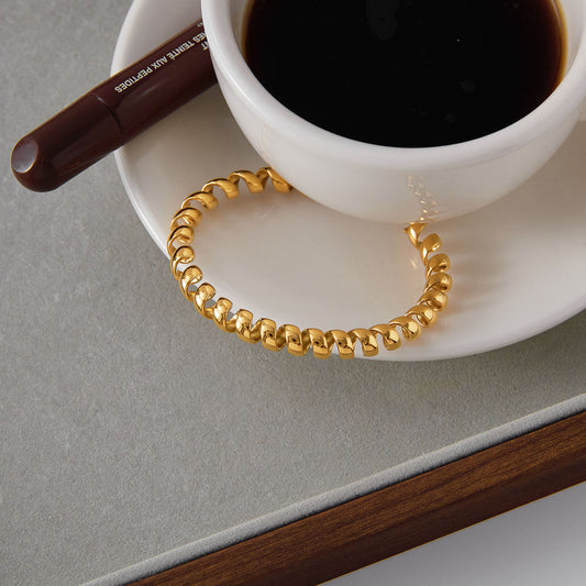 Spring Cuff Bracelet – 18K Gold Tone