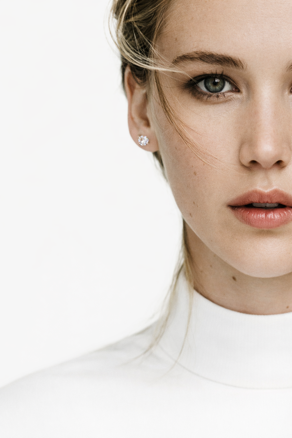 Six-Prong Solitaire Crystal Stud Earrings