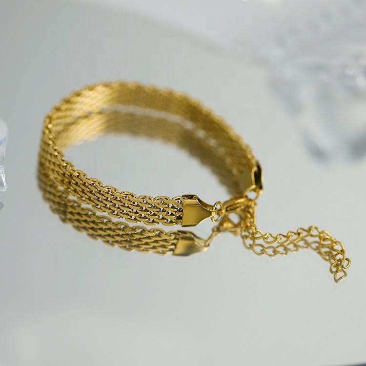 Multi-Strand Chain Bracelet – 18K Gold Tone