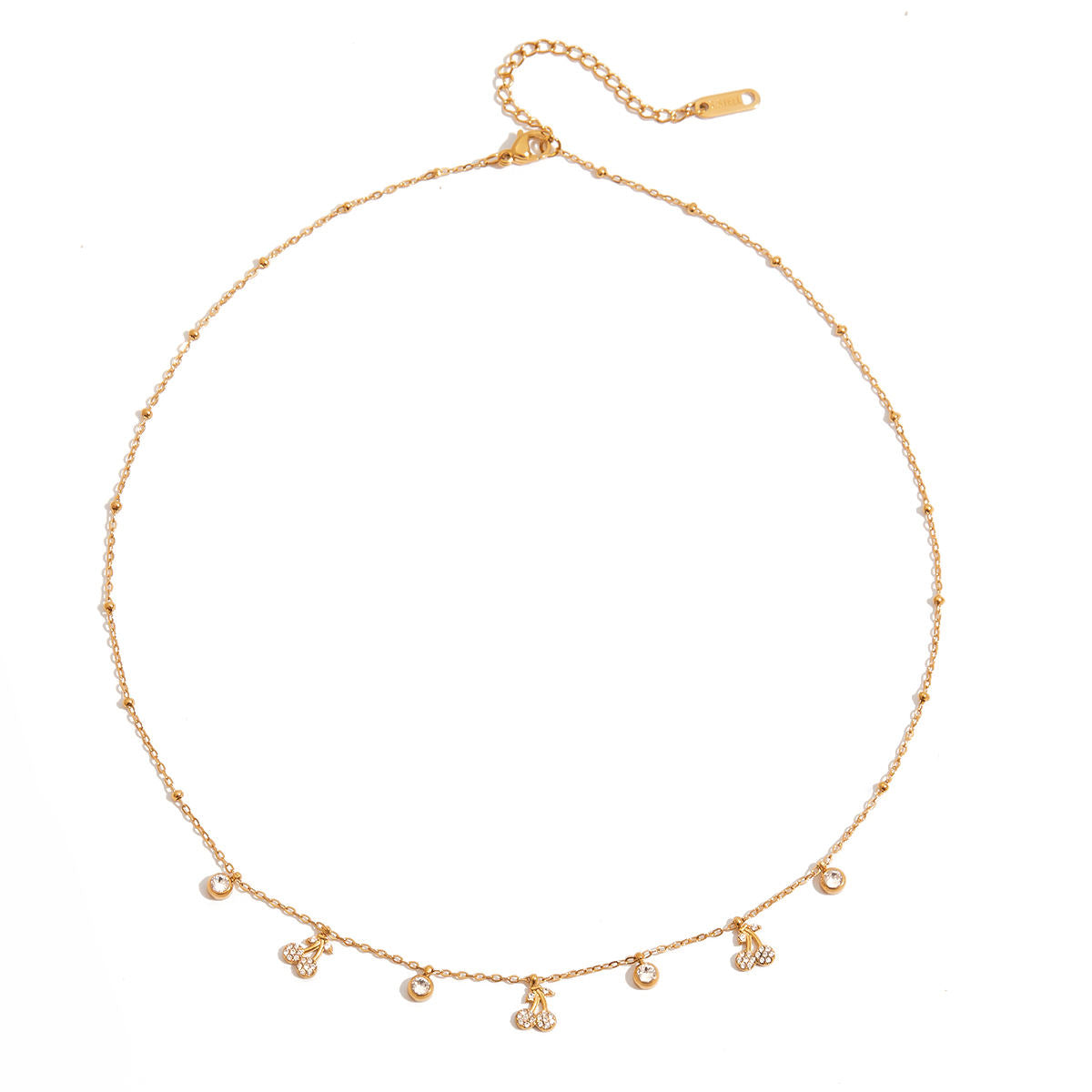 Cherry Charm Necklace – 18K Gold Tone