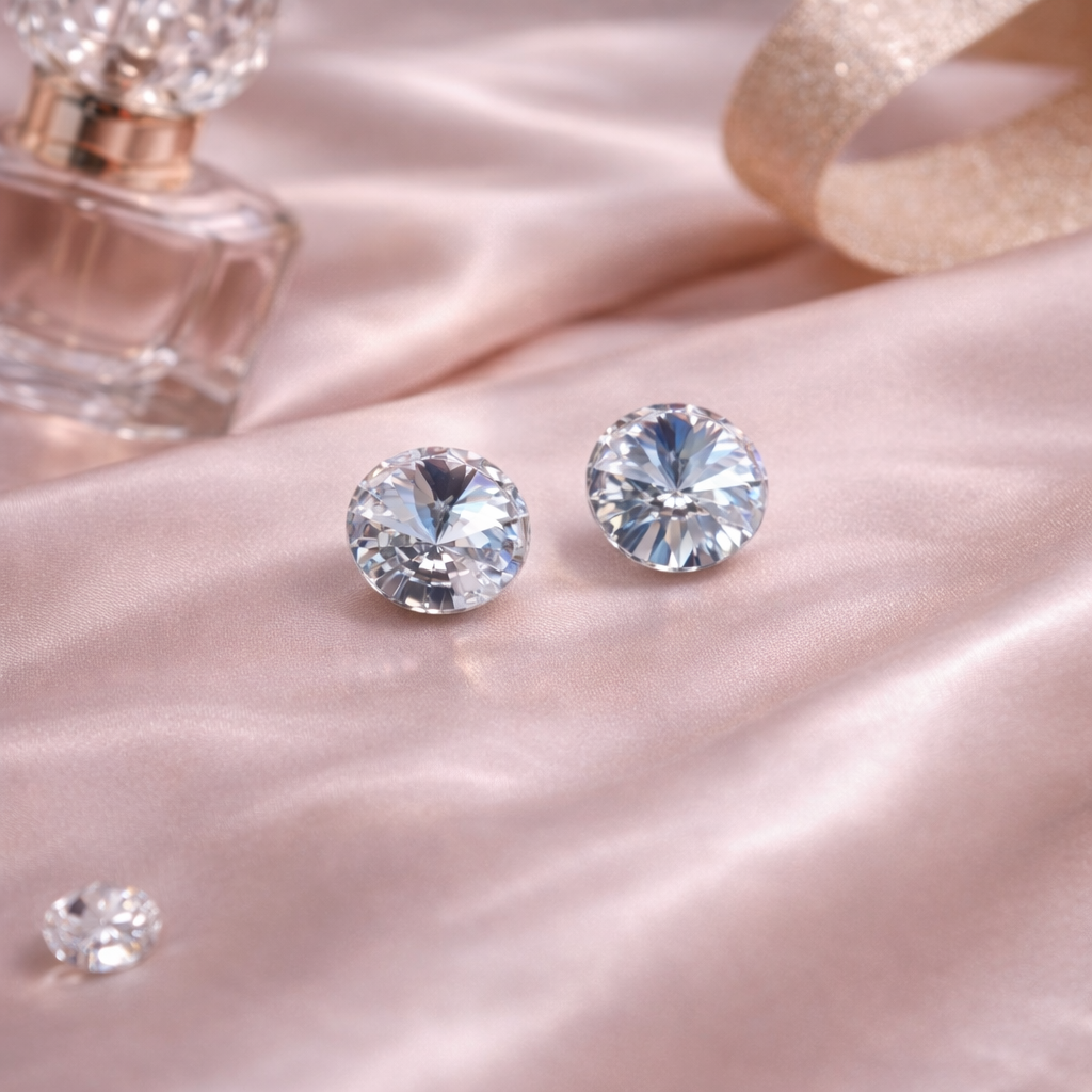 Classic Round Solitaire Crystal Stud Earrings