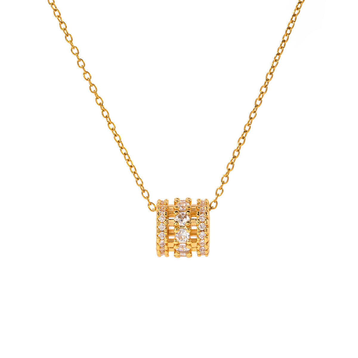 Diamond Trap Pendant Necklace – Gold Plated