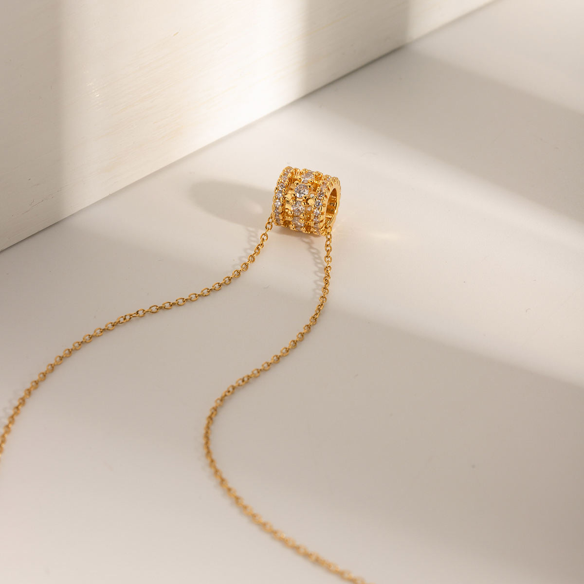 Diamond Trap Pendant Necklace – Gold Plated
