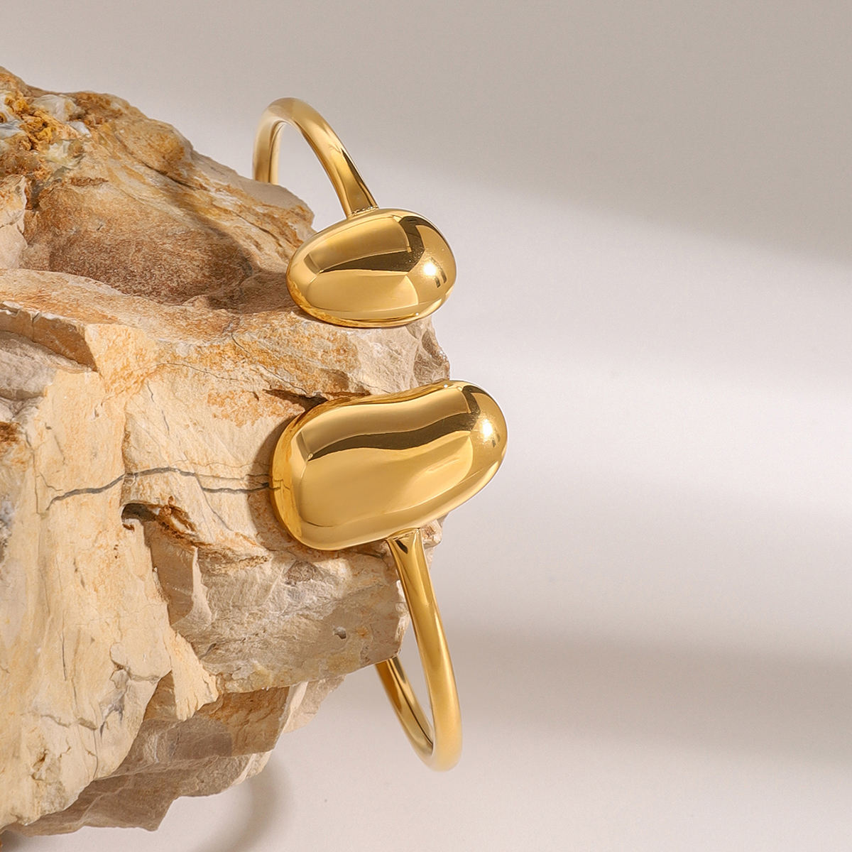 Sculpted Dual-Form Open Cuff Bracelet – Gold Plated