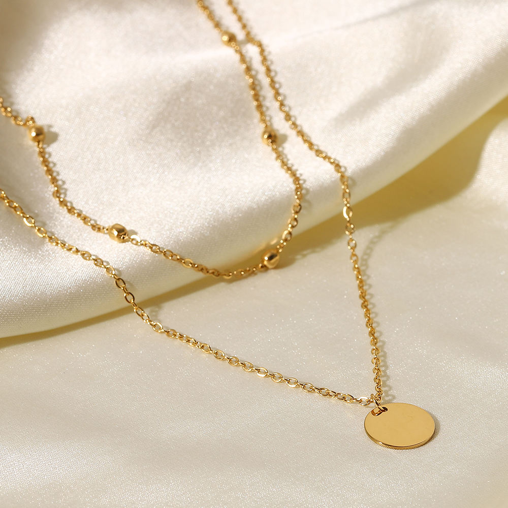 Layered Coin Pendant Necklace – Gold Plated