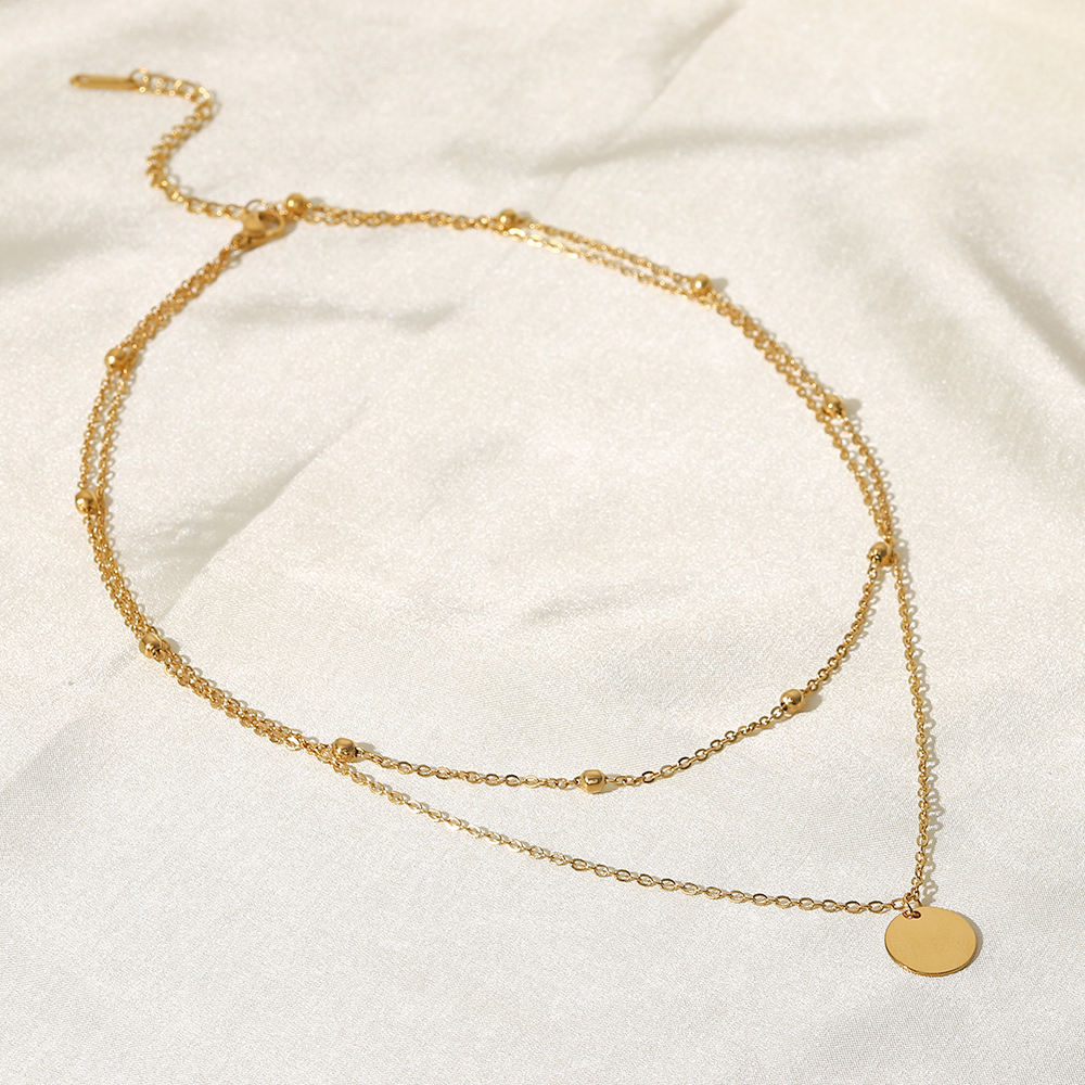 Layered Coin Pendant Necklace – Gold Plated