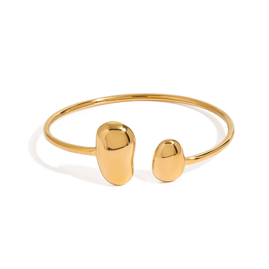 Sculpted Dual-Form Open Cuff Bracelet – Gold Plated