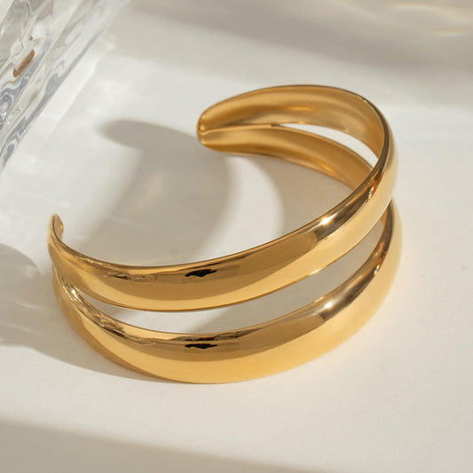 Aurelia Open Cuff Bracelet – Gold Plated