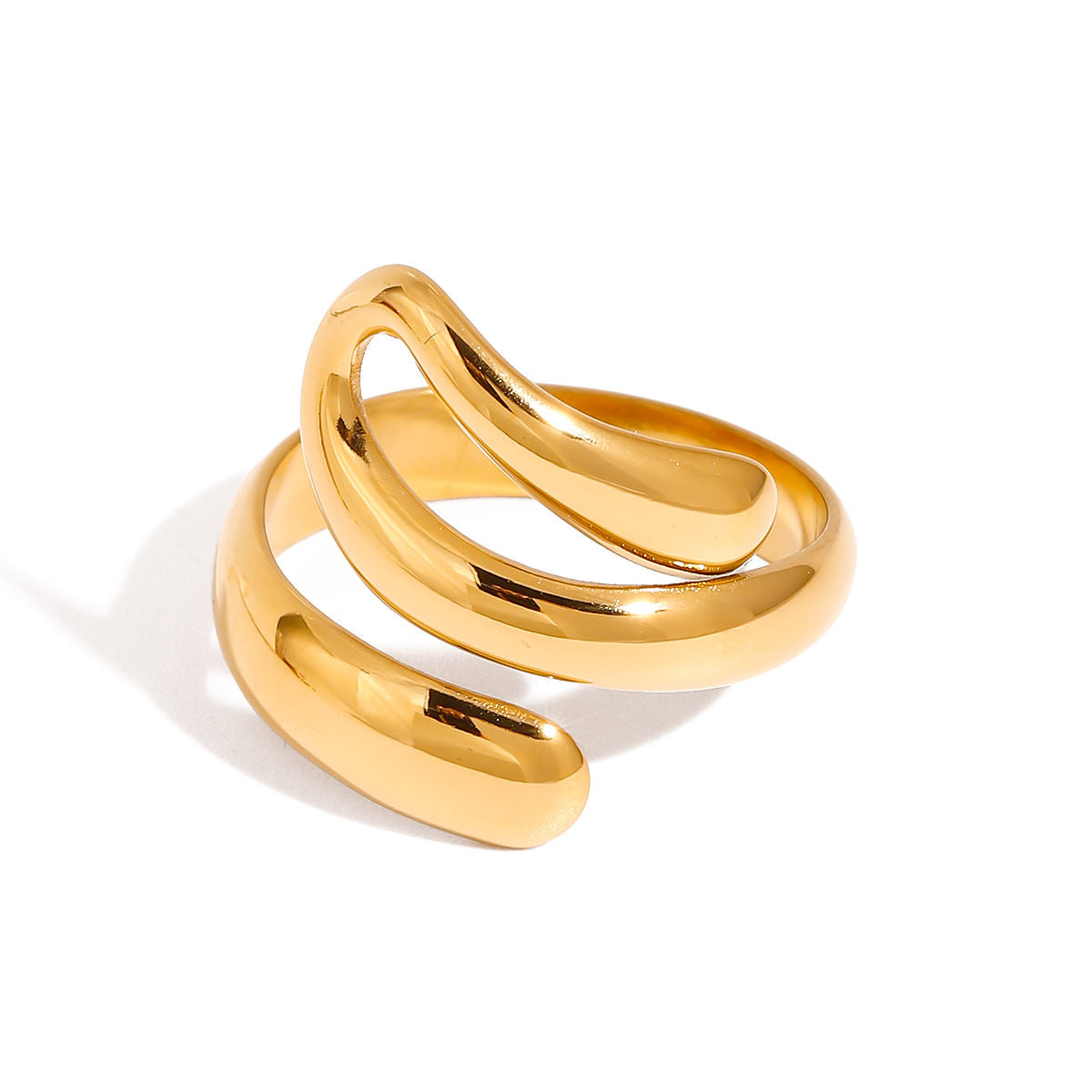 Fluid Loop Adjustable Ring – Gold Plated