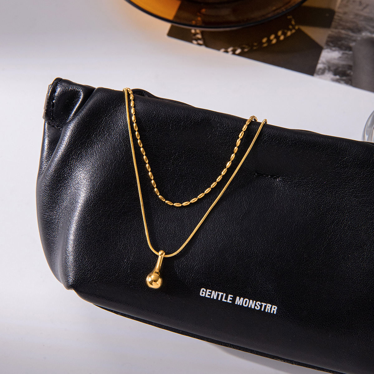 Layered Drop Pendant Necklace – Gold Plated